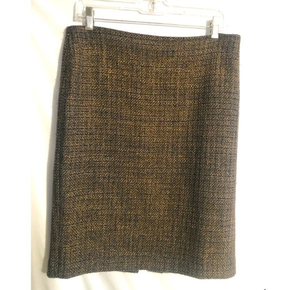 Talbots Wool Metallic Woven Boucle Tweed Pencil Sk - Picture 1 of 5